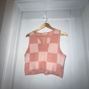 Pink checkered crop top